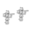 Sterling Silver Rhodium-plated Polished CZ Cross Post Earrings - Birthstone Company