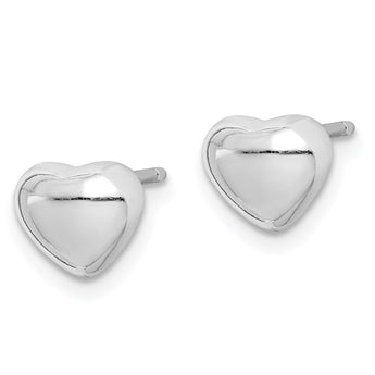 Sterling Silver Rhodium-plated Heart Post Earrings - Birthstone Company