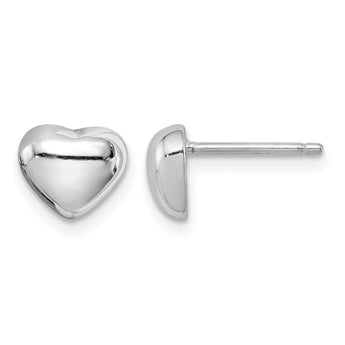 Sterling Silver Rhodium-plated Heart Post Earrings - Birthstone Company