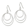 Sterling Silver Polished Fancy Triple Circle Dangle Earrings
