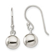 Sterling Silver Dangle Ball Shephard Hook Earrings