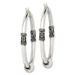Sterling Silver Antiqued Hoop Earrings