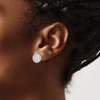 Sterling Silver Rhodium-plated Polished & Twisted CZ Circle Post Earrings - Birthstone Company