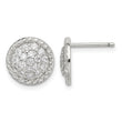 Sterling Silver Rhodium-plated Polished & Twisted CZ Circle Post Earrings - Birthstone Company