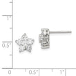Sterling Silver Rhodium-plated CZ Flower Post Earrings - Birthstone Company