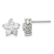 Sterling Silver Rhodium-plated CZ Flower Post Earrings - Birthstone Company