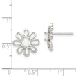 Sterling Silver Rhodium-plated Created Opal Daisy Post Earrings - Birthstone Company