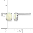 Sterling Silver Rhodium-plated Created Opal Post Earrings - Birthstone Company