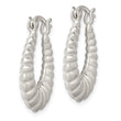 Sterling Silver Polished Shrimp Oval Hoop Earrings