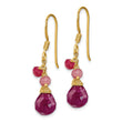 Sterling Silver Gold-tone Vermeil Polished Ruby Teardrop Dangle Earrings - Birthstone Company