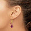 Sterling Silver Gold-tone Vermeil Polished Ruby Teardrop Dangle Earrings - Birthstone Company