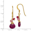 Sterling Silver Gold-tone Vermeil Polished Ruby Teardrop Dangle Earrings - Birthstone Company