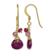 Sterling Silver Gold-tone Vermeil Polished Ruby Teardrop Dangle Earrings - Birthstone Company