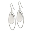 Sterling Silver Polished Fancy Oval Dangle Earrings
