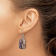 Sterling Silver Polished Amethyst Rectangle Dangle Earrings - Birthstone Company