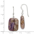 Sterling Silver Polished Amethyst Rectangle Dangle Earrings - Birthstone Company