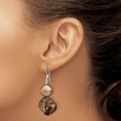 Sterling Silver Polished Brown Mother of Pearl/FWC Pearl Dangle Earrings - Birthstone Company