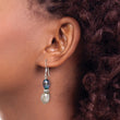 Sterling Silver Polished Antiqued & Beaded Grey & Black 7-8mm Freshwater Cultured Pearl Dangle Earrings - Birthstone Company