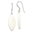 Sterling Silver Polished White Mother of Pearl Marquise Dangle Earrings