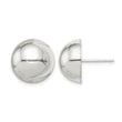 Sterling Silver Polished 14mm Button Earrings - Birthstone Company