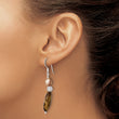 Sterling Silver Rock Quartz/ Tiger's Eye/ Brown FWC Pearl Dangle Earrings