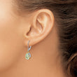 Brilliant Gemstones Sterling Silver with 14K Accent Rhodium-plated Green Quartz Leverback Earrings - Birthstone Company