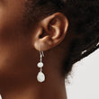 Sterling Silver Polished White 6-9mm Baroque & Semi-Round Freshwater Cultured Pearl Dangle Earrings - Birthstone Company