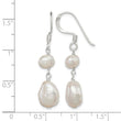 Sterling Silver Polished White 6-9mm Baroque & Semi-Round Freshwater Cultured Pearl Dangle Earrings - Birthstone Company
