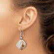 Brown Mother of Pearl & Pearl Dangle Earrings in Sterling Silver - Birthstone Company