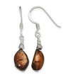 Sterling Silver Polished Brown Freshwater Cultured Pearl Dangle Earrings - Birthstone Company