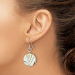Sterling Silver Polished Zebra Mother of Pearl Disc Dangle Earrings