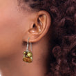 Sterling Silver Polished Amber, Citrine & FW Cultured Pearl Dangle Earrings - Birthstone Company