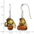 Sterling Silver Polished Amber, Citrine & FW Cultured Pearl Dangle Earrings - Birthstone Company
