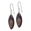 Sterling Silver Polished Grey Mother of Pearl Marquise Dangle Earrings