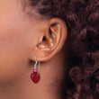 Sterling Silver Polished Red FWC Pearl & Red Jade Heart Dangle Earrings - Birthstone Company