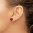 Sterling Silver Rhod-pltd 10-11mm Carnelian Button Post Earrings - Birthstone Company