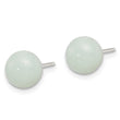 Sterling Silver Rhod-pltd 8-8.5mm Button Amazonite Post Earrings - Birthstone Company