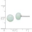 Sterling Silver Rhod-pltd 8-8.5mm Button Amazonite Post Earrings - Birthstone Company