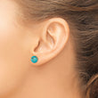 Sterling Silver Rhod-pltd 8-8.5mm Button Turquoise Post Earrings - Birthstone Company