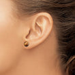 Sterling Silver Rhod-pltd 8-8.5mm Tiger's Eye Button Post Earrings - Birthstone Company