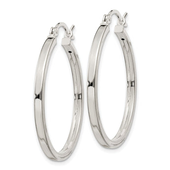 Sterling Silver 2.5x30mm Polished Hoop Earrings