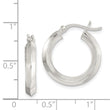 Sterling Silver Polished 3x20mm Knife Edge Round Hoop Earrings