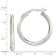 Sterling Silver Polished 3x30mm Knife Edge Round Hoop Earrings