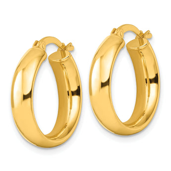 Sterling Silver Gold-tone Polished Hoop Earrings