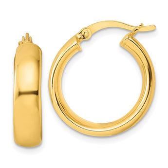Sterling Silver Gold-tone Polished Hoop Earrings