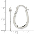 Sterling Silver Polished & Hammered Oval Hoop Earrings