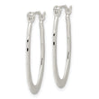 Sterling Silver Polished & Hammered Oval Hoop Earrings
