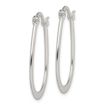 Sterling Silver Polished Oval Hoop Earrings