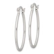 Sterling Silver Polished 1.5mm Square Tube Oval Hoop Earrings