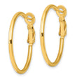 Sterling Silver Gold-tone Polished 2mm Omega Back Round Hoop Earrings